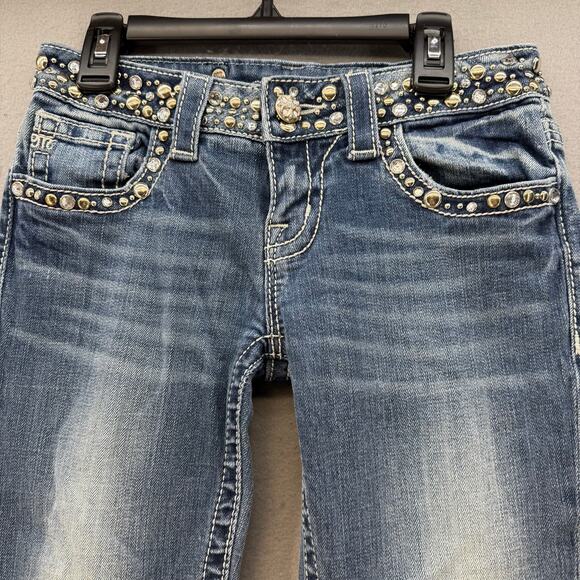 Miss Me Denim - Miss Me Jeans Women's 26 (2) Blue Boot Cut Studded Embellished Preppy Western